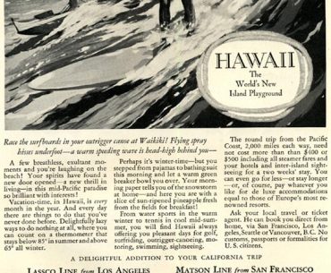 1928 Hawaii Tourism Ad