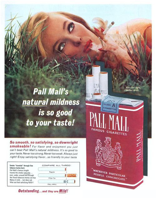 Vintage Ad Fridge Magnet PALL MALL 