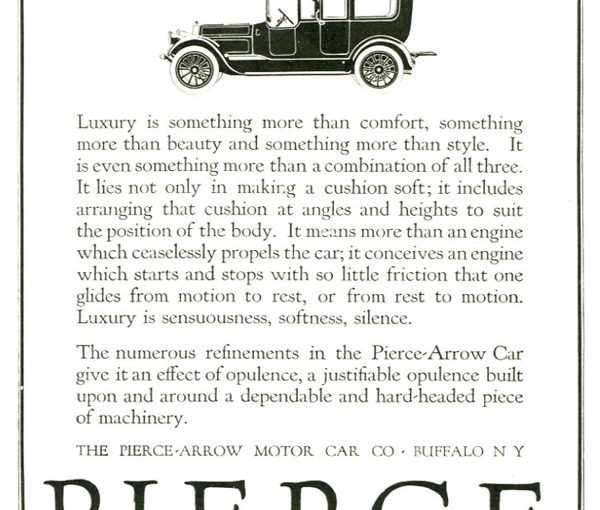 Luxury car marketing ad by Pierce Arrow from 1916