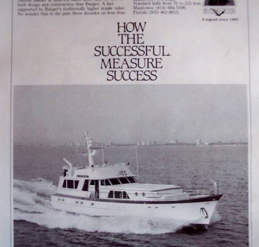 Marine Marketing ad for Burger Yachts