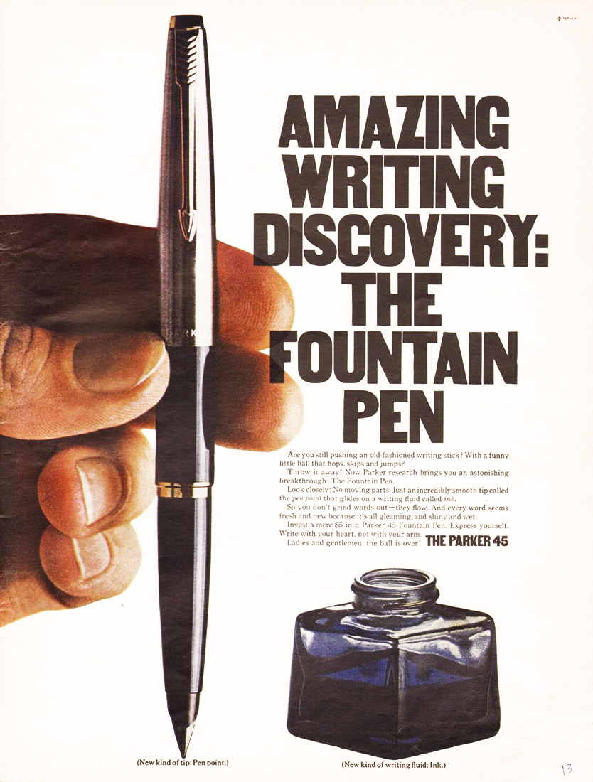 Back to School Advertising / Retro Ad of the Week: The Parker 45 ...
