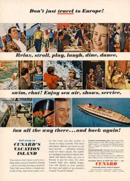 Cruise Line Marketing / Retro Ad of the Week: Cunard's Vacation Island ...