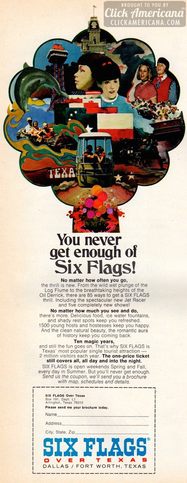 Retro Ad of the Week: Six Flags Over Texas, 1971 - Mascola Group