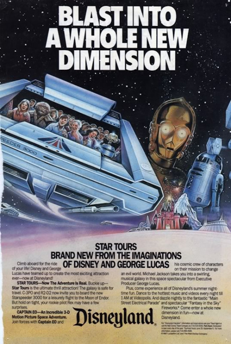 Retro Ad of The Week: Disneyland Star Tours, 1987