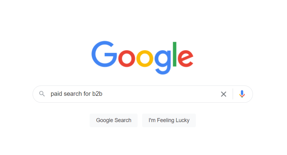 paid search for b2b in Google search bar